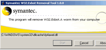 Антивирусы: Symantec W32.Esbot Removal Tool v.1.3.1