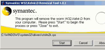 Антивирусы: Symantec W32.Kelvir.D Removal Tool v.1.0.1