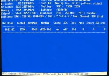 Тестовые приложения: MemTest86+ v.4.00