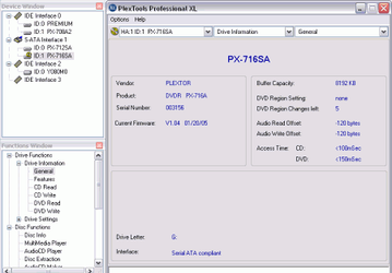 Запись: PlexTools Professional XL v.3.10