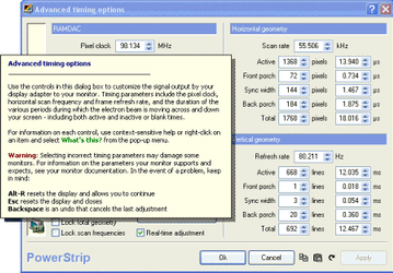 PowerStrip v.3.90 Build 712 Final - утилита для диагностики и тонкой настройки параметров широкого спектра видеокарт