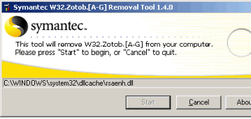 Антивирусы: Symantec W32.Zotob Removal Tool v.1.3.0