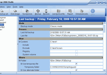 Резервное копирование: Backup-2006 Studio v.5.1.4.220