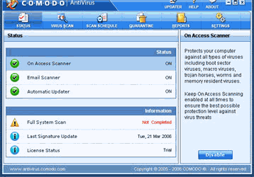 Антивирусы: Comodo AntiVirus v.1.1 Beta