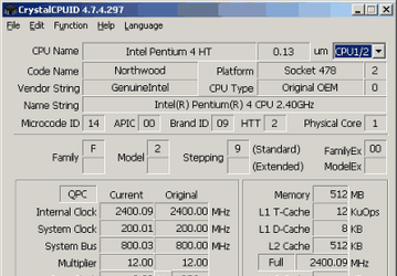 Диагностика: CrystalCPUID v.4.10.0.328C