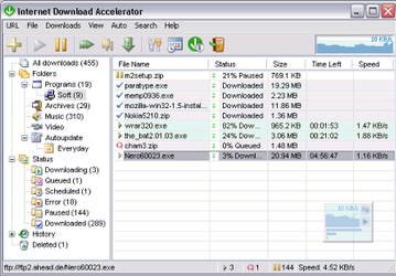 Диспетчеры закачек: Internet Download Accelerator v.5.5