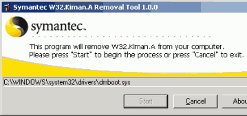 Антивирусы: Symantec W32.Kiman Removal Tool v.1.0.0