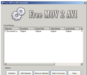 Конвертеры: Free MOV to AVI Converter v.1.2