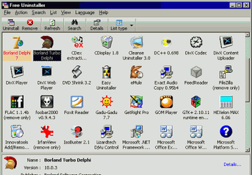 Чистильщики: Free Uninstaller v.1.1