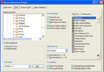 Утилиты: Karen's Directory Printer v.5.3.0