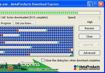 Диспетчеры закачек: MetaProducts Download Express v.1.9.341