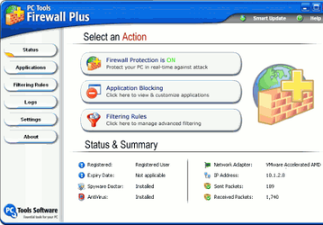 Безопасность: PC Tools Firewall Plus v.3.0.0.60
