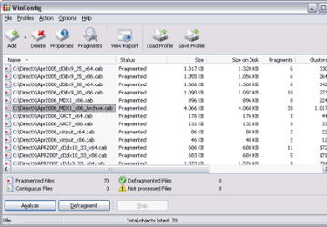 Дефрагментаторы: WinContig v.0.78