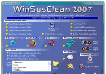 Чистильщики: WinSysClean 2007 v.7.01
