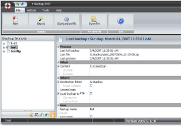 Резервное копирование: X-Backup v.2007.2.1.19