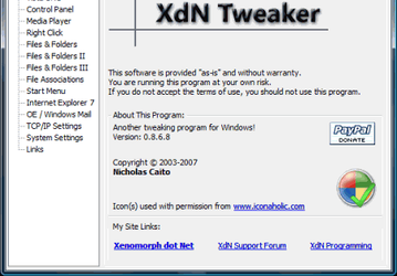 Настройщики: XdN Tweaker v.0.8.8.6