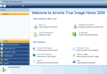 Резервное копирование: Acronis True Image 2009