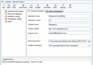 Установщики: Bytessence InstallMaker v.2.4