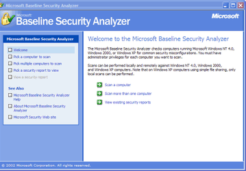 Microsoft: Baseline Security Analyzer v.2.1.1