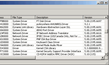 DriverView v.1.41 - бесплатная утилита, отображающая список загруженных в ОС драйверов
