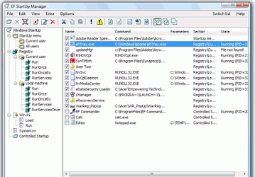 EF StartUp Manager v.5.00 - утилита для управления автозапуском приложений на Windows