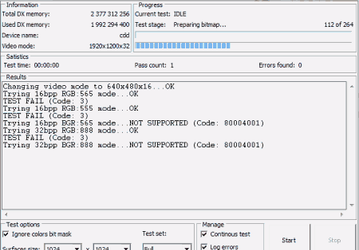 Тестовые приложения: Video Memory Stress Test v.1.5 Build 112