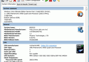 Тестовые приложения: PassMark BurnInTest v.6.0 Build 1014