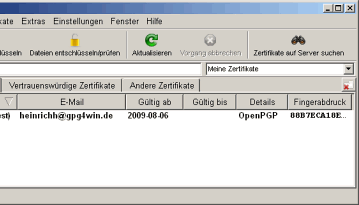 Почтовые клиенты и фильтры: Gpg4win v.2.0.1