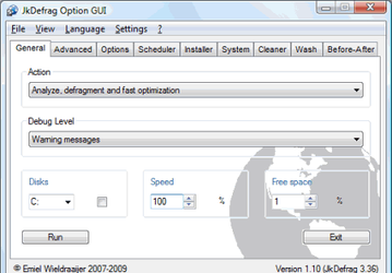 Дефрагментаторы: JkDefrag GUI v.1.15