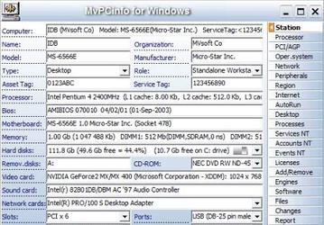 Диагностика: MVSoft PC Information v.2.3