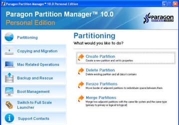 Работа с дисками: Paragon Partition Manager v.10.0