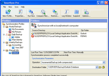 SmartSync Pro v.3.4 - программа для создания резервных копий информации с возможностью последующей синхронизации данных