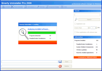 Чистильщики: Smarty Uninstaller Pro 2009 v.2.5.3