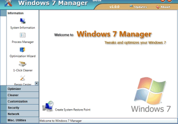Windows 7 Manager v.2.1.9 - настройщик операционных систем Windows Seven