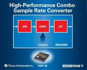 TI Delivers Combo Sample Rate Converter For Pro Audio Applications