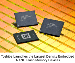 Toshiba анонсировала выпуск флэш-памяти типа NAND с самой высокой плотностью — 32 Гбит 