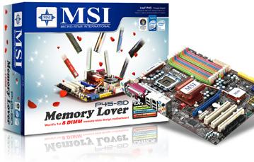 MSI P45-8D «Memory Lover» — плата с восемью разъемами под память