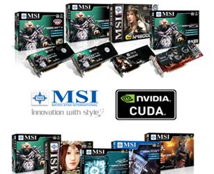 Благодаря CUDA карты MSI GeForce показывают прирост быстродействия в 446% в энкодере TMPGEnc 4.0 XPress