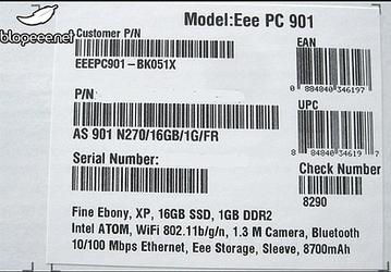 Eee PC 901GO — нетбук ASUS с большим объемом SSD и более емкой батареей