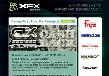 Производители видеокарт  возвращают деньги тем, кто поспешил с покупкой GeForce GTX 280 / 260