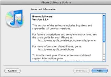 Apple выпустила iPhone (iPod touch) software 1.1.4