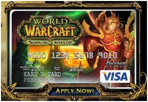 Первая кредитная карточка World of Warcraft Visa