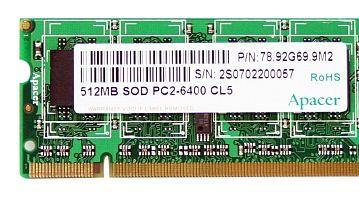 Apacer DDR2-800 SODIMM: подготовка к Santa Rosa идёт полным ходом