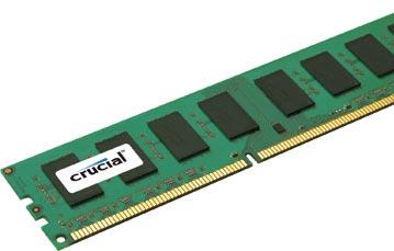 Модули памяти Crucial DDR3-1333 МГц позволяют установить в ПК 16 ГБ памяти