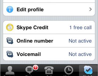 Skype 1.1 для iPhone позволяет отправлять SMS