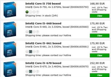 Процессоры Intel Clarkdale появляются в онлайновой продаже