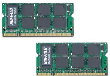 Двухканальный набор модулей SO-DIMM производства Buffalo: 8 ГБ оперативной памяти для ноутбука