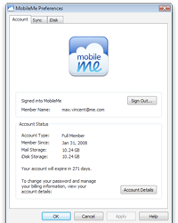 Apple обновила MobileMe Control Panel для Windows
