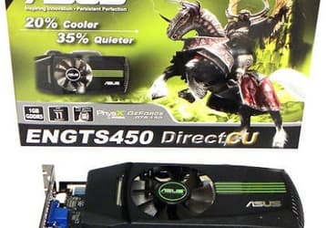 Характеристики и фото видеокарты на базе GPU GeForce GTS 450: ASUS ENGTS450 DirectCU 