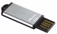 Элегантная «флэшка» PNY Micro Slide Attaché имеет выдвижной разъем